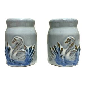 Vintage Ceramic Swan Salt & Pepper Shaker Set